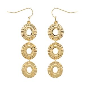 Linked Textured Circle Earrings